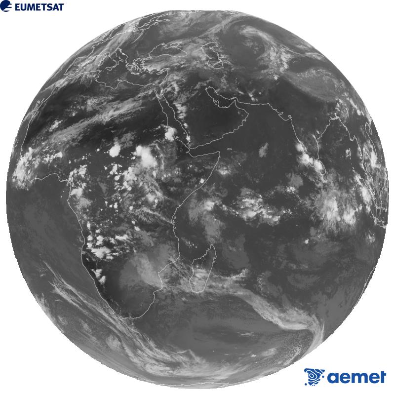Imatge global del canal infraroig (longitud d'ona 10.8 �m) del sat�l�lit geoestacionari europeu Meteosat-9, pertanyent a la segona generaci� de sat�l�lits Meteosat. Les hores indicades es refereixen a la pen�nsula (una hora menys a les Illes Can�ries).&nbsp;dijous, 1 d?octubre  2026 17:00