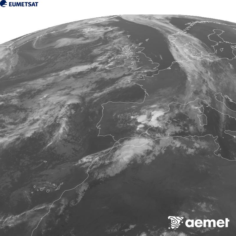 Aquesta imatge es genera utilitzant informaci� del canal Infraroig 10.5 �m del sat�l�lit METEOSAT-12, pertanyent a la tercera generaci� de sat�l�lits Meteosat (MTG). Perqu� la imatge s'assembli m�s a la percepci� de l'ull hum�, l'escala de grises est� invertida. Les hores indicades es refereixen a la pen�nsula (una hora menys a les Illes Can�ries).&nbsp;divendres, 2 d?octubre  2026 00:00
