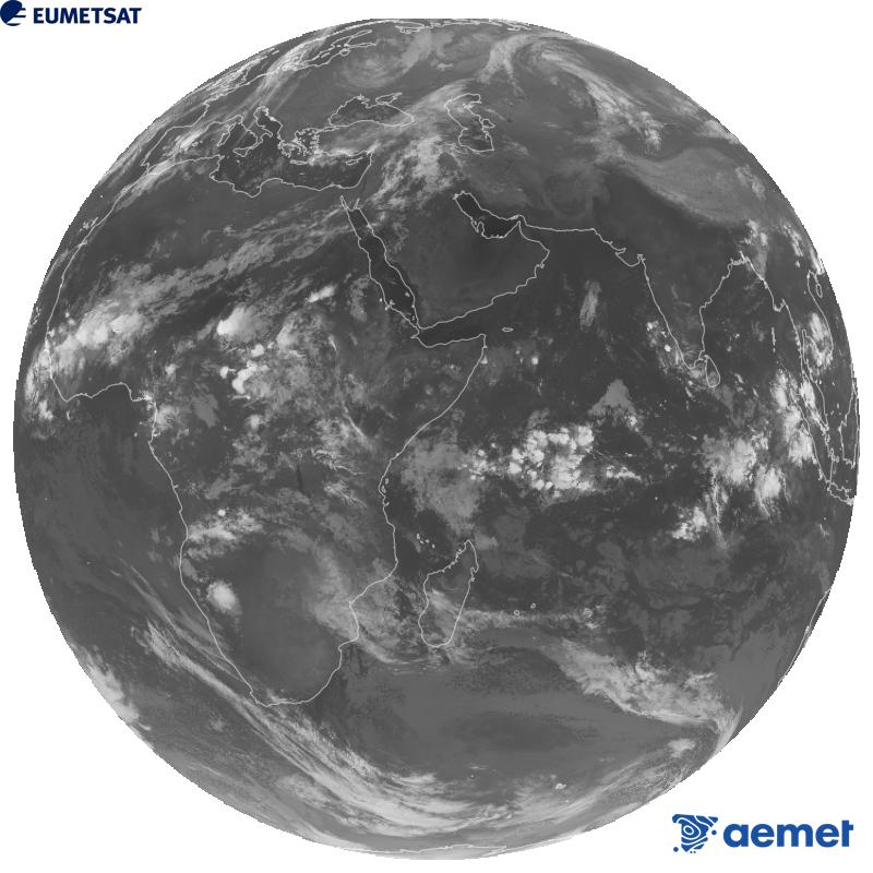 Imatge global del canal infraroig (longitud d'ona 10.8 �m) del sat�l�lit geoestacionari europeu Meteosat-9, pertanyent a la segona generaci� de sat�l�lits Meteosat. Les hores indicades es refereixen a la pen�nsula (una hora menys a les Illes Can�ries).&nbsp;divendres, 2 d?octubre  2026 02:00