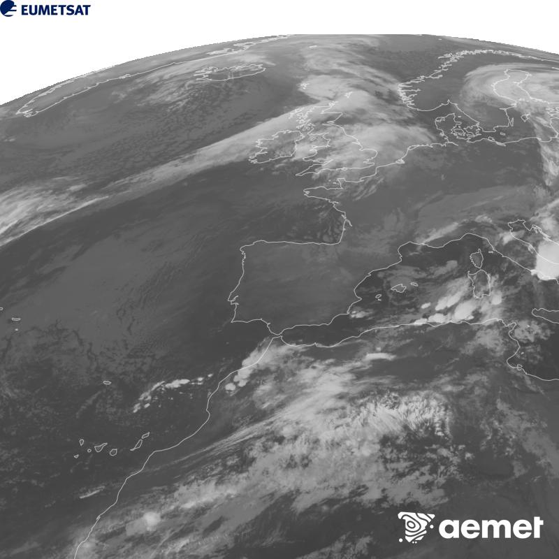 Imagen infrarroja del Meteosat a las 2026100823:00 horas UTC