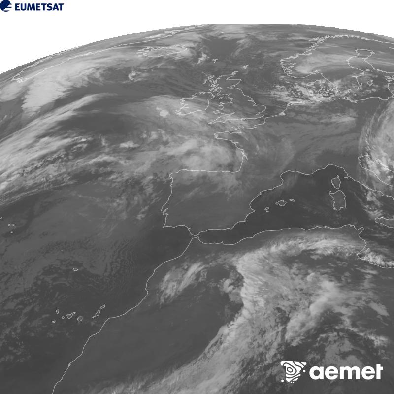 Esta imagen se genera utilizando informaci�n del canal Infrarrojo 10.5 �m del sat�lite METEOSAT-12, perteneciente a la tercera generaci�n de sat�lites Meteosat (MTG). Para que la imagen se asemeje m�s a la percepci�n del ojo humano, la escala de grises est� invertida. Las horas indicadas se refieren a la pen�nsula (una hora menos en las Islas Canarias).&nbsp;domingo, 11 octubre 2026 a las 03:00