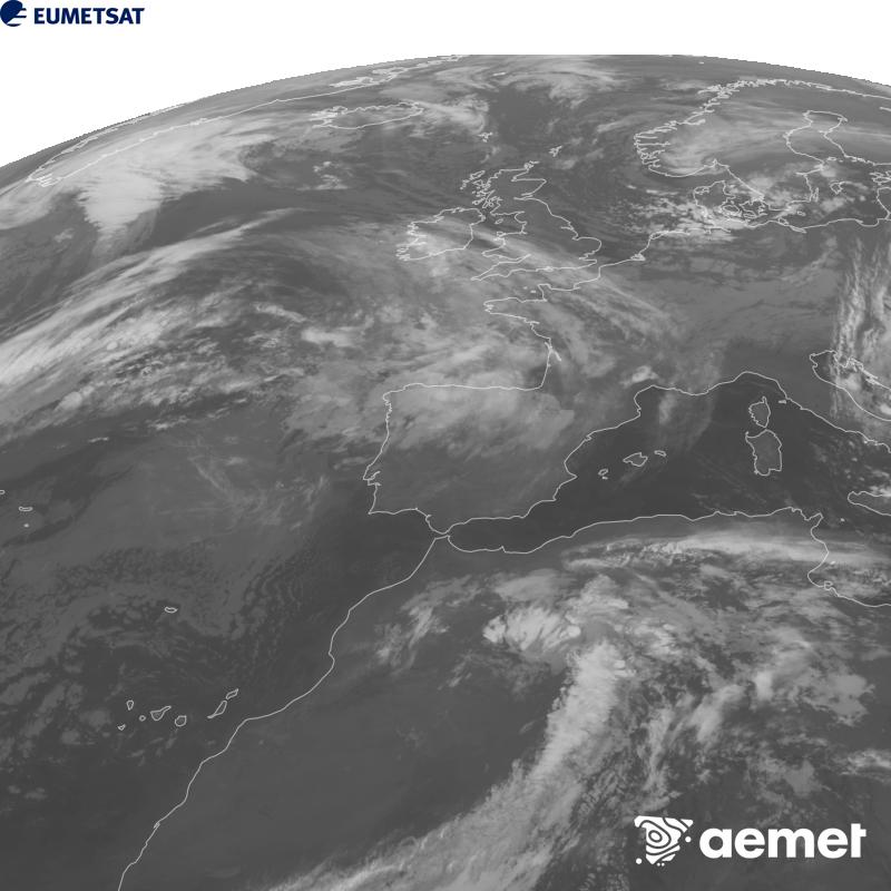 Esta imagen se genera utilizando informaci�n del canal Infrarrojo 10.5 �m del sat�lite METEOSAT-12, perteneciente a la tercera generaci�n de sat�lites Meteosat (MTG). Para que la imagen se asemeje m�s a la percepci�n del ojo humano, la escala de grises est� invertida. Las horas indicadas se refieren a la pen�nsula (una hora menos en las Islas Canarias).&nbsp;domingo, 11 octubre 2026 a las 06:00