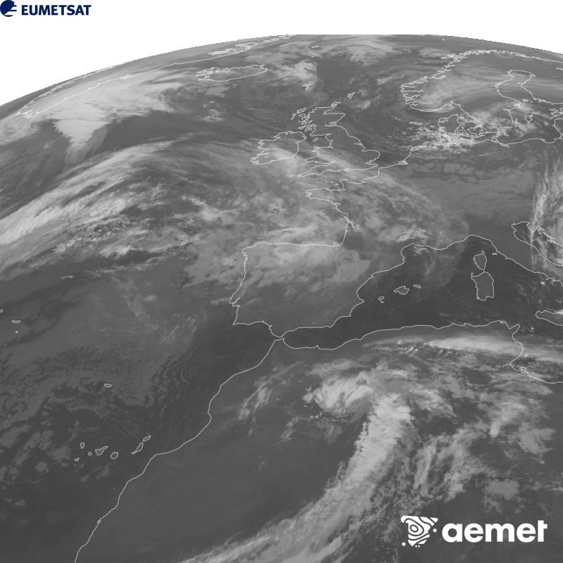 Esta imagen se genera utilizando informaci�n del canal Infrarrojo 10.5 �m del sat�lite METEOSAT-12, perteneciente a la tercera generaci�n de sat�lites Meteosat (MTG). Para que la imagen se asemeje m�s a la percepci�n del ojo humano, la escala de grises est� invertida. Las horas indicadas se refieren a la pen�nsula (una hora menos en las Islas Canarias).&nbsp;domingo, 11 octubre 2026 a las 07:00