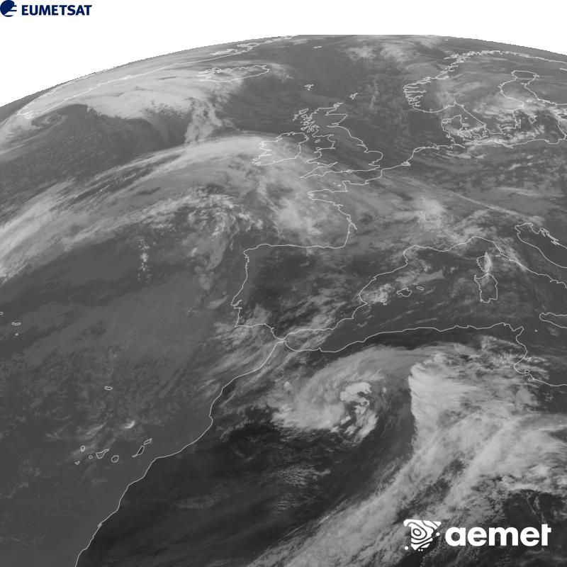 Esta imagen se genera utilizando informaci�n del canal Infrarrojo 10.5 �m del sat�lite METEOSAT-12, perteneciente a la tercera generaci�n de sat�lites Meteosat (MTG). Para que la imagen se asemeje m�s a la percepci�n del ojo humano, la escala de grises est� invertida. Las horas indicadas se refieren a la pen�nsula (una hora menos en las Islas Canarias).&nbsp;domingo, 11 octubre 2026 a las 17:00
