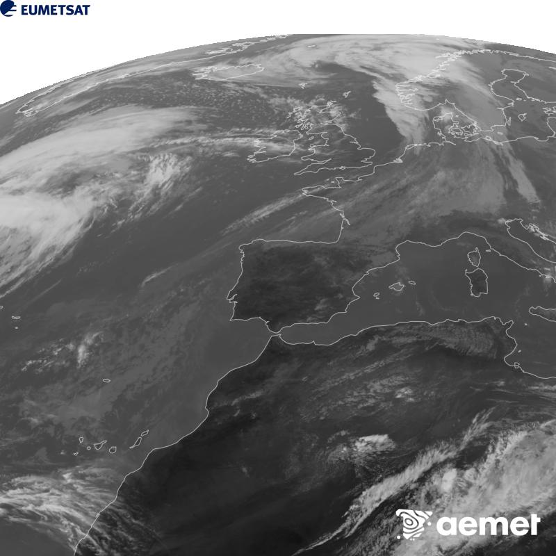 Esta imatge es genera utilitzant informaci� del canal Infraroig 10.5 �m del sat�l�lit METEOSAT-12, pertanyent a la tercera generaci� de sat�l�lits Meteosat (MTG). Perqu� la imatge s'assemble m�s a la percepci� de l'ull hum�, l'escala de grises est� invertida. Les hores indicades es referixen a la pen�nsula (una hora menys a les Illes Can�ries).&nbsp;dimarts, 13 d?octubre  2026 16:00