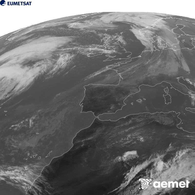 Esta imatge es genera utilitzant informaci� del canal Infraroig 10.5 �m del sat�l�lit METEOSAT-12, pertanyent a la tercera generaci� de sat�l�lits Meteosat (MTG). Perqu� la imatge s'assemble m�s a la percepci� de l'ull hum�, l'escala de grises est� invertida. Les hores indicades es referixen a la pen�nsula (una hora menys a les Illes Can�ries).&nbsp;dimarts, 13 d?octubre  2026 17:00