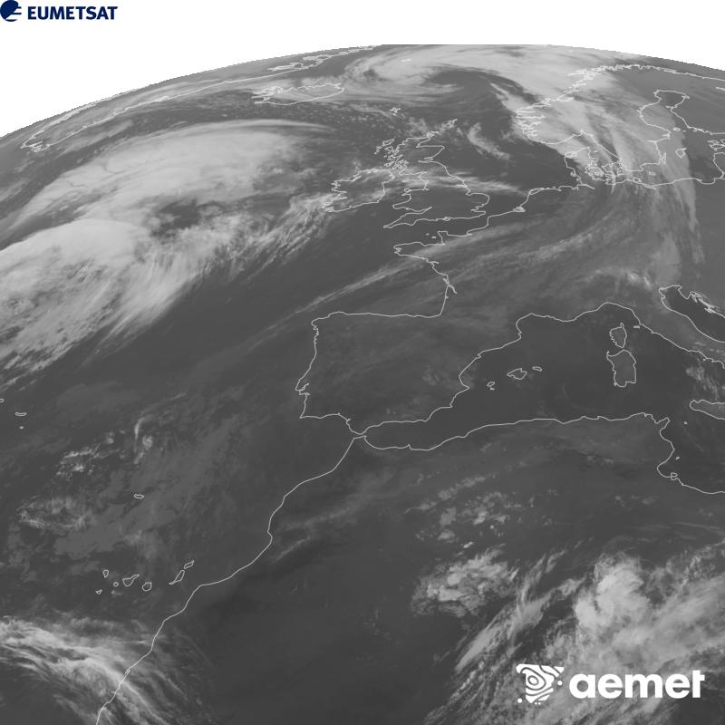 Esta imatge es genera utilitzant informaci� del canal Infraroig 10.5 �m del sat�l�lit METEOSAT-12, pertanyent a la tercera generaci� de sat�l�lits Meteosat (MTG). Perqu� la imatge s'assemble m�s a la percepci� de l'ull hum�, l'escala de grises est� invertida. Les hores indicades es referixen a la pen�nsula (una hora menys a les Illes Can�ries).&nbsp;dimarts, 13 d?octubre  2026 20:00