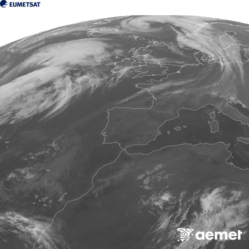 Esta imatge es genera utilitzant informaci� del canal Infraroig 10.5 �m del sat�l�lit METEOSAT-12, pertanyent a la tercera generaci� de sat�l�lits Meteosat (MTG). Perqu� la imatge s'assemble m�s a la percepci� de l'ull hum�, l'escala de grises est� invertida. Les hores indicades es referixen a la pen�nsula (una hora menys a les Illes Can�ries).&nbsp;dimarts, 13 d?octubre  2026 22:00