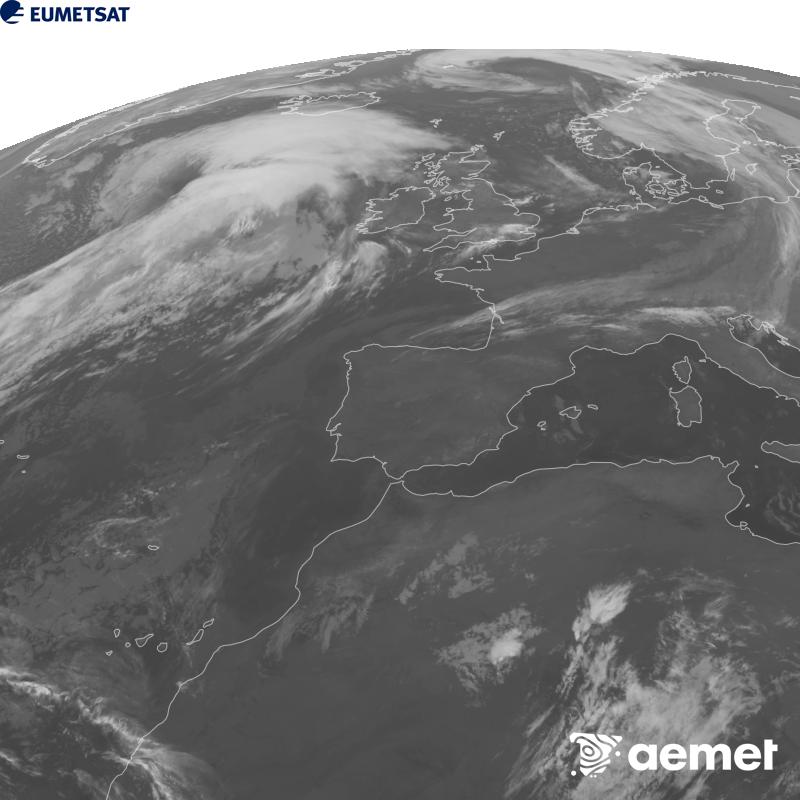 Esta imatge es genera utilitzant informaci� del canal Infraroig 10.5 �m del sat�l�lit METEOSAT-12, pertanyent a la tercera generaci� de sat�l�lits Meteosat (MTG). Perqu� la imatge s'assemble m�s a la percepci� de l'ull hum�, l'escala de grises est� invertida. Les hores indicades es referixen a la pen�nsula (una hora menys a les Illes Can�ries).&nbsp;dimecres, 14 d?octubre  2026 03:00
