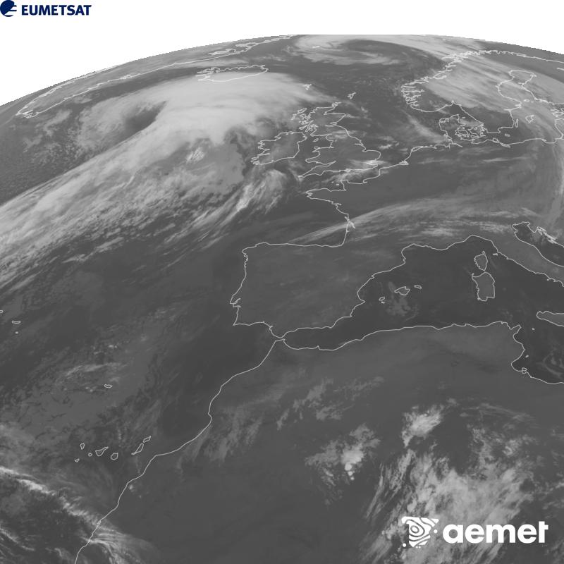 Esta imatge es genera utilitzant informaci� del canal Infraroig 10.5 �m del sat�l�lit METEOSAT-12, pertanyent a la tercera generaci� de sat�l�lits Meteosat (MTG). Perqu� la imatge s'assemble m�s a la percepci� de l'ull hum�, l'escala de grises est� invertida. Les hores indicades es referixen a la pen�nsula (una hora menys a les Illes Can�ries).&nbsp;dimecres, 14 d?octubre  2026 04:00