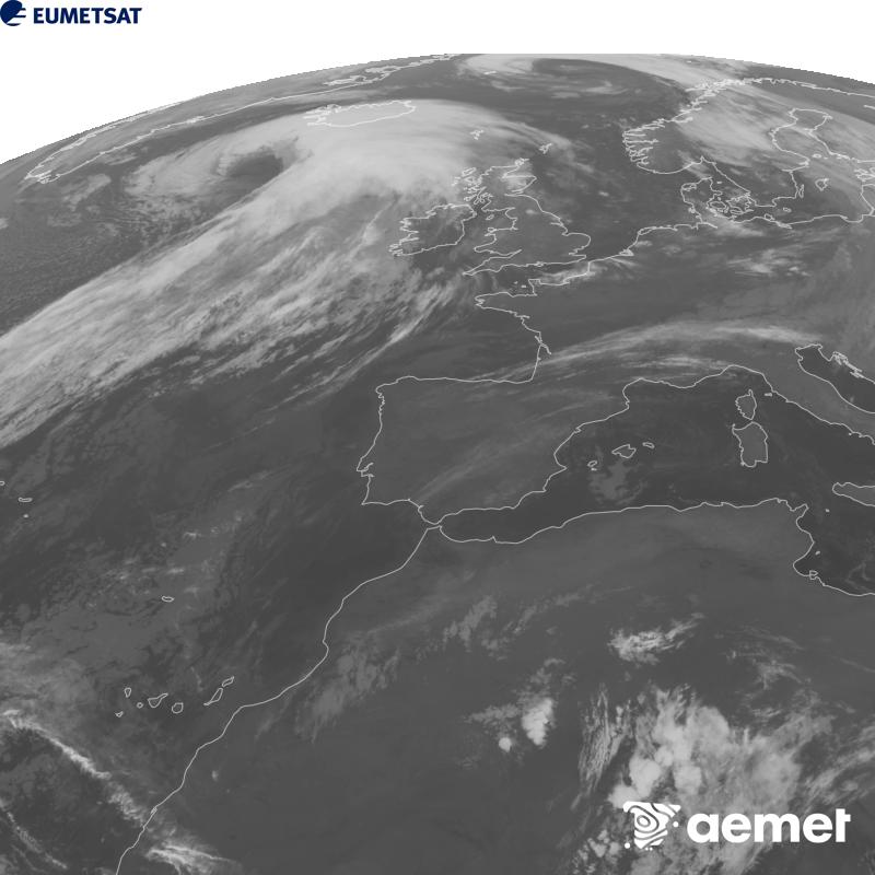 Esta imatge es genera utilitzant informaci� del canal Infraroig 10.5 �m del sat�l�lit METEOSAT-12, pertanyent a la tercera generaci� de sat�l�lits Meteosat (MTG). Perqu� la imatge s'assemble m�s a la percepci� de l'ull hum�, l'escala de grises est� invertida. Les hores indicades es referixen a la pen�nsula (una hora menys a les Illes Can�ries).&nbsp;dimecres, 14 d?octubre  2026 06:00