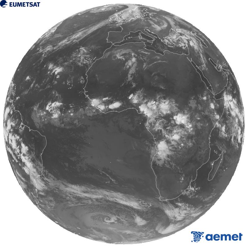 Imaxe global da canle infravermella (lonxitude de onda 10.5 �m) do sat�lite xeoestacionario europeo Meteosat-12, pertencente � terceira xeraci�n de sat�lites Meteosat. As horas indicadas ref�rense � pen�nsula (unha hora menos nas Illas Canarias).&nbsp;xoves, 15 outubro  2026 02:00