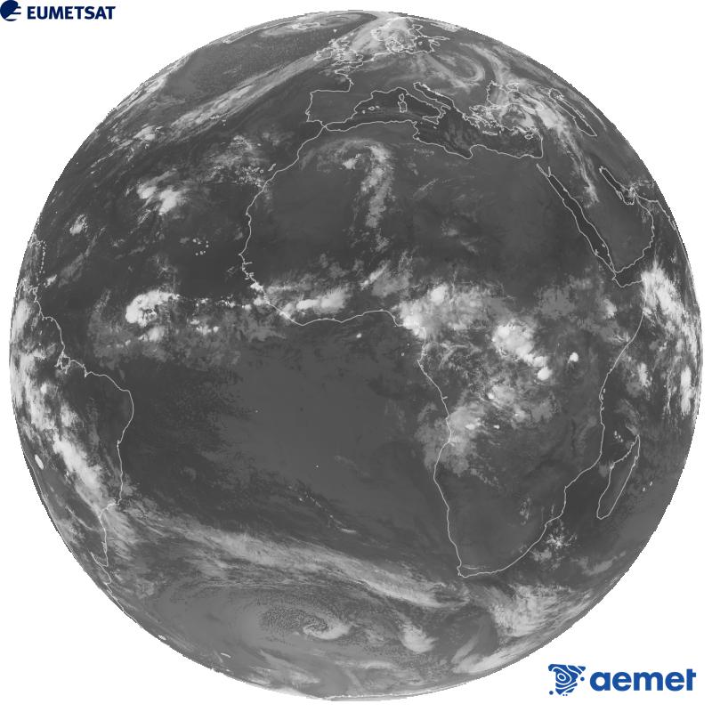 Imaxe global da canle infravermella (lonxitude de onda 10.5 �m) do sat�lite xeoestacionario europeo Meteosat-12, pertencente � terceira xeraci�n de sat�lites Meteosat. As horas indicadas ref�rense � pen�nsula (unha hora menos nas Illas Canarias).&nbsp;xoves, 15 outubro  2026 05:00