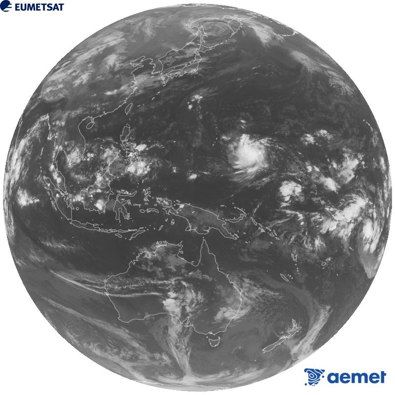 Imaxe global da canle infravermella (lonxitude de onda 10.4 �m) do sat�lite xeoestacionario xapon�s Himawari-9. As horas indicadas ref�rense � pen�nsula (unha hora menos nas Illas Canarias).&nbsp;xoves, 15 outubro  2026 17:00