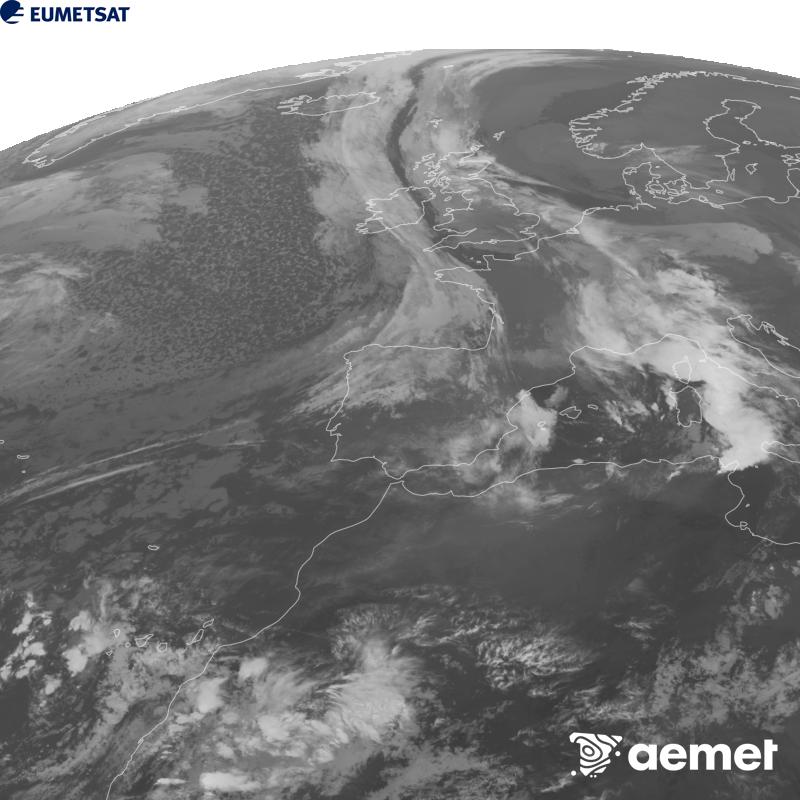 Esta imagen se genera utilizando informaci�n del canal Infrarrojo 10.5 �m del sat�lite METEOSAT-12, perteneciente a la tercera generaci�n de sat�lites Meteosat (MTG). Para que la imagen se asemeje m�s a la percepci�n del ojo humano, la escala de grises est� invertida. Las horas indicadas se refieren a la pen�nsula (una hora menos en las Islas Canarias).&nbsp;martes, 20 octubre 2026 a las 20:00