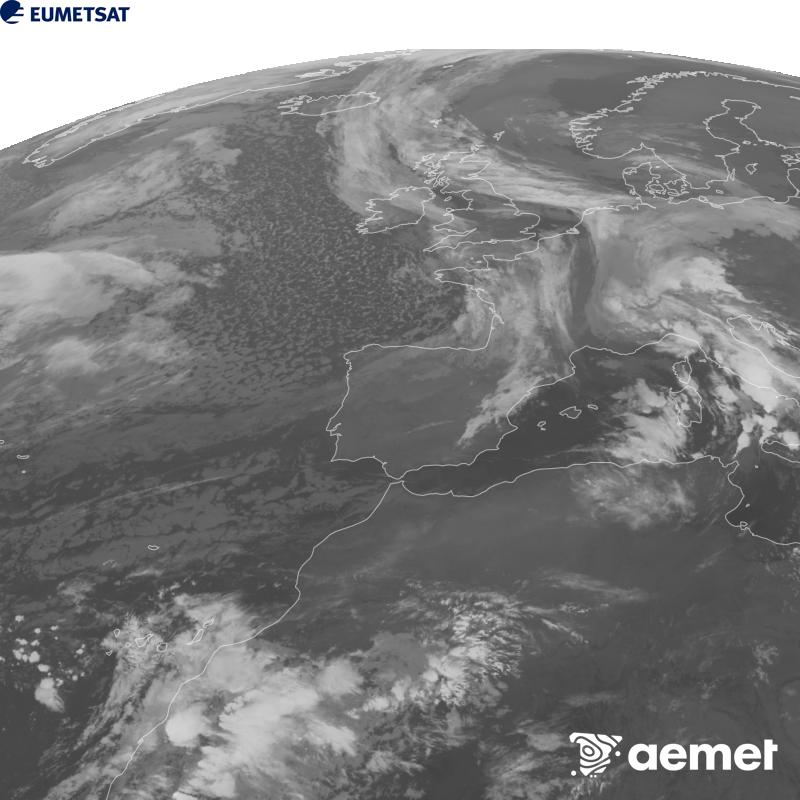 Esta imagen se genera utilizando informaci�n del canal Infrarrojo 10.5 �m del sat�lite METEOSAT-12, perteneciente a la tercera generaci�n de sat�lites Meteosat (MTG). Para que la imagen se asemeje m�s a la percepci�n del ojo humano, la escala de grises est� invertida. Las horas indicadas se refieren a la pen�nsula (una hora menos en las Islas Canarias).&nbsp;mi�rcoles, 21 octubre 2026 a las 04:00