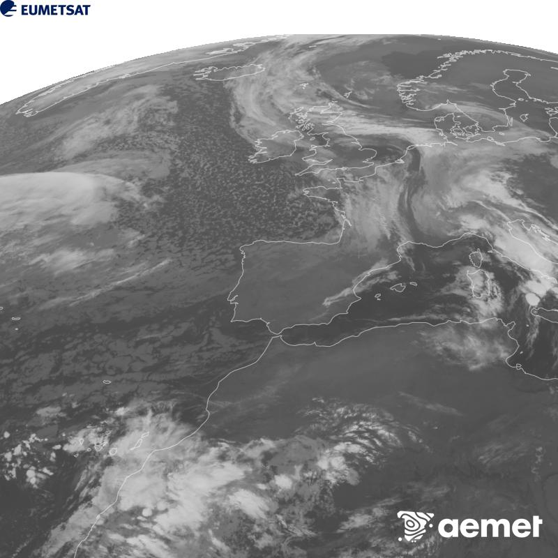 Esta imagen se genera utilizando informaci�n del canal Infrarrojo 10.5 �m del sat�lite METEOSAT-12, perteneciente a la tercera generaci�n de sat�lites Meteosat (MTG). Para que la imagen se asemeje m�s a la percepci�n del ojo humano, la escala de grises est� invertida. Las horas indicadas se refieren a la pen�nsula (una hora menos en las Islas Canarias).&nbsp;mi�rcoles, 21 octubre 2026 a las 06:00