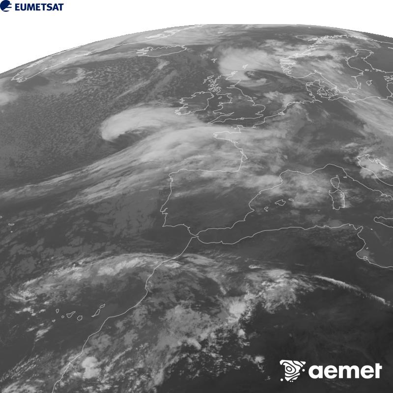 Aquesta imatge es genera utilitzant informaci� del canal Infraroig 10.5 �m del sat�l�lit METEOSAT-12, pertanyent a la tercera generaci� de sat�l�lits Meteosat (MTG). Perqu� la imatge s'assembli m�s a la percepci� de l'ull hum�, l'escala de grises est� invertida. Les hores indicades es refereixen a la pen�nsula (una hora menys a les Illes Can�ries).&nbsp;dijous, 22 d?octubre  2026 11:00