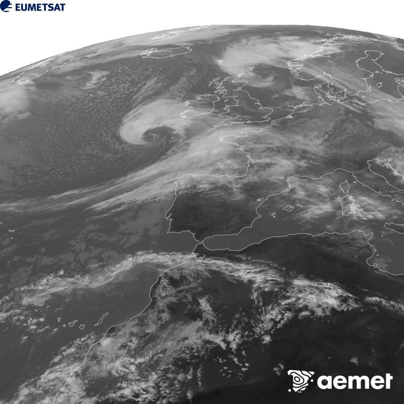 Aquesta imatge es genera utilitzant informaci� del canal Infraroig 10.5 �m del sat�l�lit METEOSAT-12, pertanyent a la tercera generaci� de sat�l�lits Meteosat (MTG). Perqu� la imatge s'assembli m�s a la percepci� de l'ull hum�, l'escala de grises est� invertida. Les hores indicades es refereixen a la pen�nsula (una hora menys a les Illes Can�ries).&nbsp;dijous, 22 d?octubre  2026 15:00