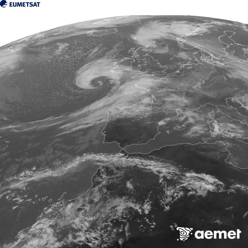 Aquesta imatge es genera utilitzant informaci� del canal Infraroig 10.5 �m del sat�l�lit METEOSAT-12, pertanyent a la tercera generaci� de sat�l�lits Meteosat (MTG). Perqu� la imatge s'assembli m�s a la percepci� de l'ull hum�, l'escala de grises est� invertida. Les hores indicades es refereixen a la pen�nsula (una hora menys a les Illes Can�ries).&nbsp;dijous, 22 d?octubre  2026 16:00