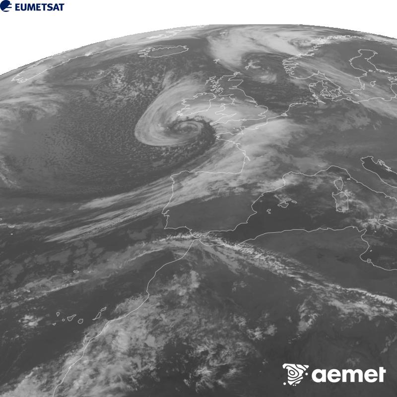 Aquesta imatge es genera utilitzant informaci� del canal Infraroig 10.5 �m del sat�l�lit METEOSAT-12, pertanyent a la tercera generaci� de sat�l�lits Meteosat (MTG). Perqu� la imatge s'assembli m�s a la percepci� de l'ull hum�, l'escala de grises est� invertida. Les hores indicades es refereixen a la pen�nsula (una hora menys a les Illes Can�ries).&nbsp;dijous, 22 d?octubre  2026 21:00