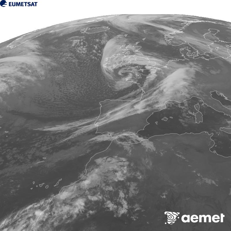 Aquesta imatge es genera utilitzant informaci� del canal Infraroig 10.5 �m del sat�l�lit METEOSAT-12, pertanyent a la tercera generaci� de sat�l�lits Meteosat (MTG). Perqu� la imatge s'assembli m�s a la percepci� de l'ull hum�, l'escala de grises est� invertida. Les hores indicades es refereixen a la pen�nsula (una hora menys a les Illes Can�ries).&nbsp;divendres, 23 d?octubre  2026 03:00