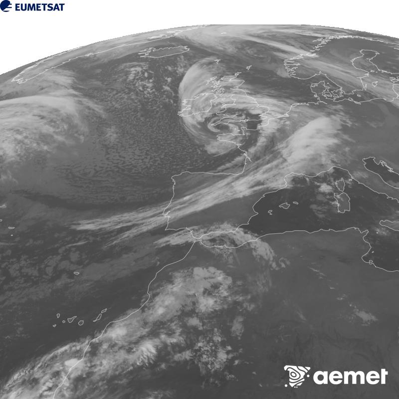 Aquesta imatge es genera utilitzant informaci� del canal Infraroig 10.5 �m del sat�l�lit METEOSAT-12, pertanyent a la tercera generaci� de sat�l�lits Meteosat (MTG). Perqu� la imatge s'assembli m�s a la percepci� de l'ull hum�, l'escala de grises est� invertida. Les hores indicades es refereixen a la pen�nsula (una hora menys a les Illes Can�ries).&nbsp;divendres, 23 d?octubre  2026 04:00