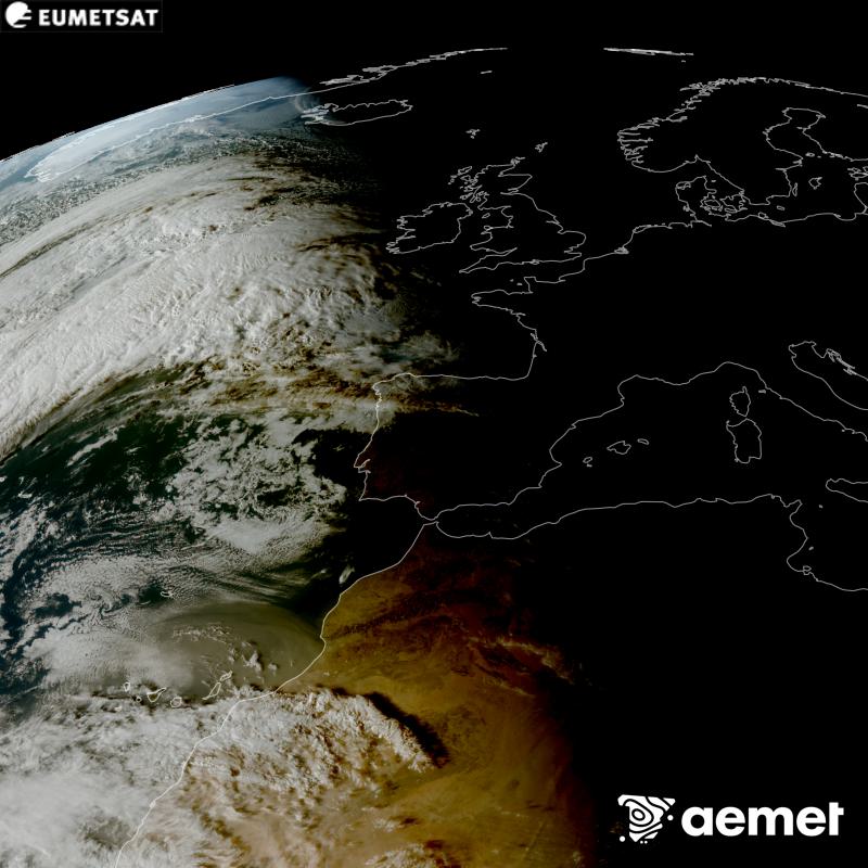Esta imagen RGB se genera utilizando informaci�n de los canales visibles del sat�lite METEOSAT-12, perteneciente a la tercera generaci�n de sat�lites Meteosat (MTG). Por ese motivo, s�lo hay informaci�n en la zona iluminada por el sol. Nos muestra una imagen con una apariencia muy similar a la que percibir�a el ojo humano desde el espacio. Las horas indicadas se refieren a la pen�nsula (una hora menos en las Islas Canarias).&nbsp;domingo, 25 octubre 2026 a las 18:00