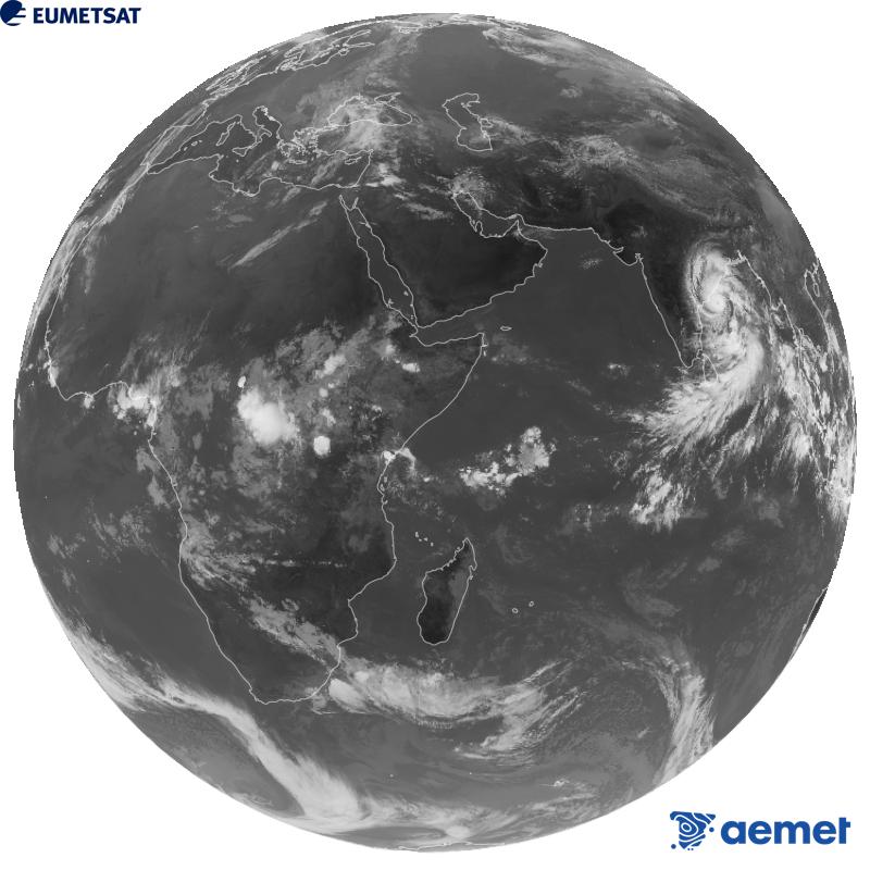 Imaxe global da canle infravermella (lonxitude de onda 10.8 �m) do sat�lite xeoestacionario europeo Meteosat-9, pertencente � segunda xeraci�n de sat�lites Meteosat. As horas indicadas ref�rense � pen�nsula (unha hora menos nas Illas Canarias).&nbsp;martes, 27 outubro  2026 07:00