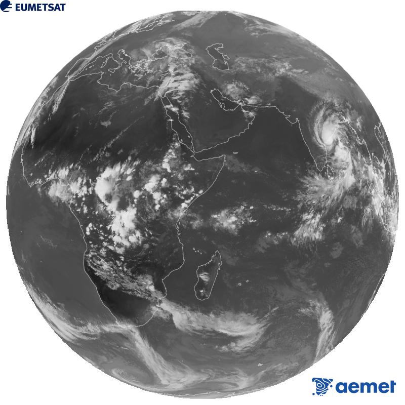 Imaxe global da canle infravermella (lonxitude de onda 10.8 �m) do sat�lite xeoestacionario europeo Meteosat-9, pertencente � segunda xeraci�n de sat�lites Meteosat. As horas indicadas ref�rense � pen�nsula (unha hora menos nas Illas Canarias).&nbsp;martes, 27 outubro  2026 16:00