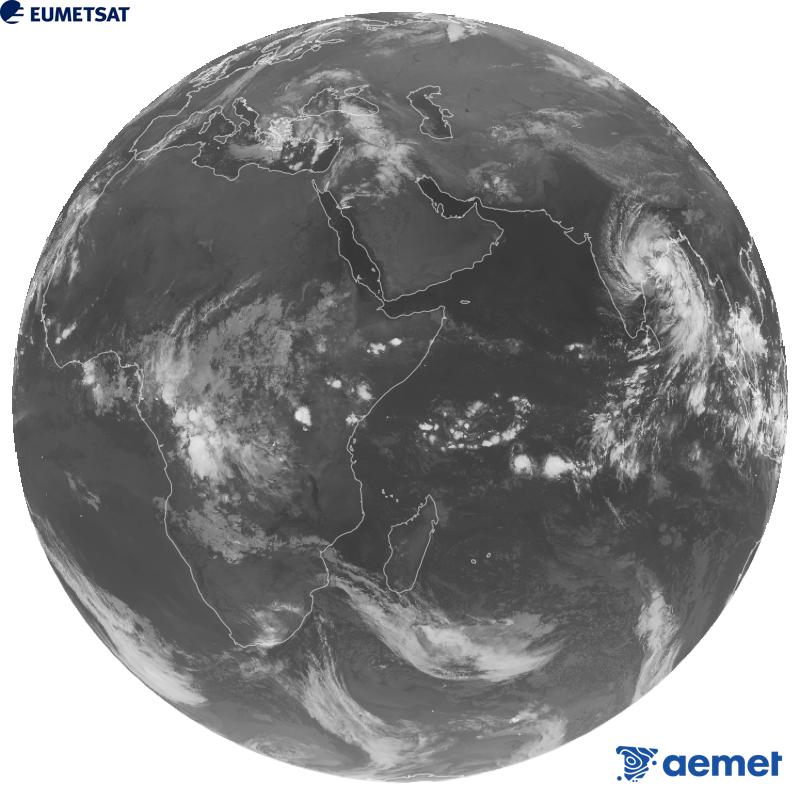 Imaxe global da canle infravermella (lonxitude de onda 10.8 �m) do sat�lite xeoestacionario europeo Meteosat-9, pertencente � segunda xeraci�n de sat�lites Meteosat. As horas indicadas ref�rense � pen�nsula (unha hora menos nas Illas Canarias).&nbsp;m�rcores, 28 outubro  2026 04:00