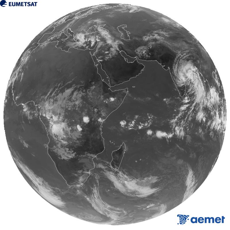 Imaxe global da canle infravermella (lonxitude de onda 10.8 �m) do sat�lite xeoestacionario europeo Meteosat-9, pertencente � segunda xeraci�n de sat�lites Meteosat. As horas indicadas ref�rense � pen�nsula (unha hora menos nas Illas Canarias).&nbsp;m�rcores, 28 outubro  2026 07:00
