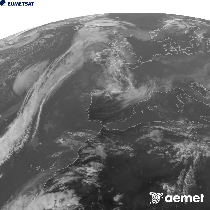 Imagen infrarroja del Meteosat a las 2026102915:00 horas UTC