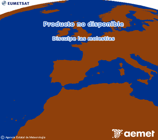Imatge de la zona d'Europa i Nord d'frica del canal infraroig del satllit Meteosat operacional en 0N 0W, processada per a donar-li color. diumenge, 16 de novembre  2025 06:00