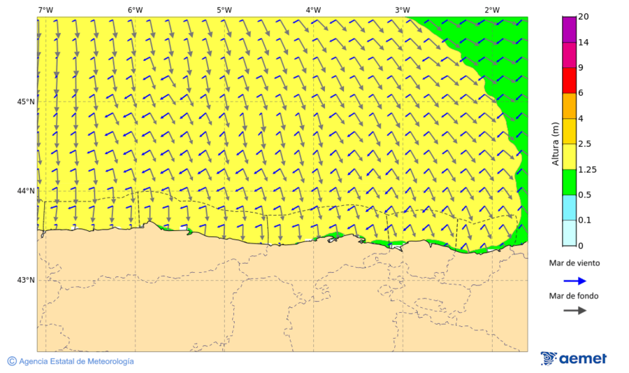 Kostaldeetako irudia asteartea, 2025ko azaroak 18, ordua: 01:00