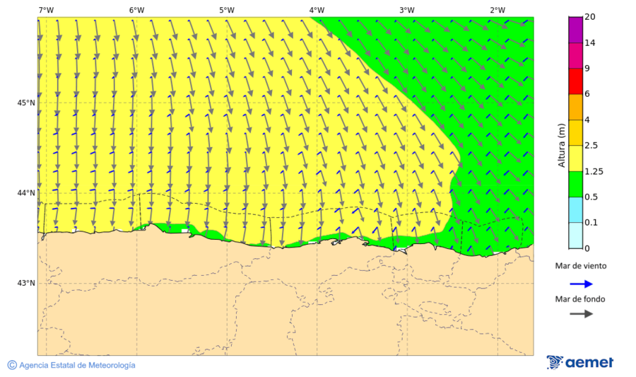 Kostaldeetako irudia asteartea, 2025ko azaroak 18, ordua: 04:00