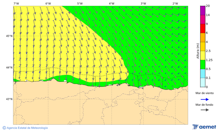 Kostaldeetako irudia asteartea, 2025ko azaroak 18, ordua: 07:00