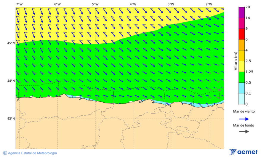Kostaldeetako irudia asteazkena, 2025ko azaroak 19, ordua: 10:00