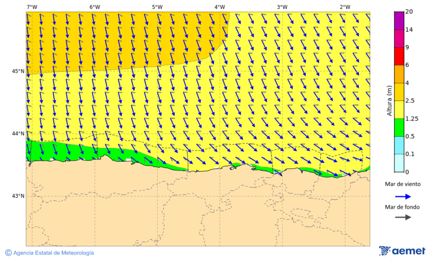 Kostaldeetako irudia asteazkena, 2025ko azaroak 19, ordua: 16:00
