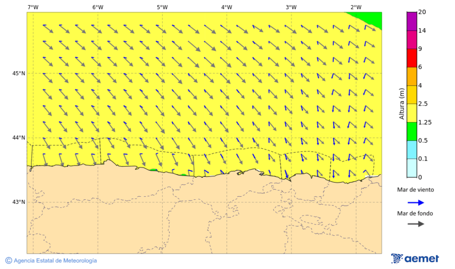 Kostaldeetako irudia larunbata, 2025ko azaroak 22, ordua: 01:00