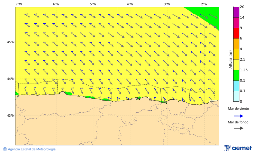 Kostaldeetako irudia larunbata, 2025ko azaroak 22, ordua: 04:00
