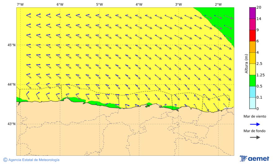 Kostaldeetako irudia larunbata, 2025ko azaroak 22, ordua: 07:00
