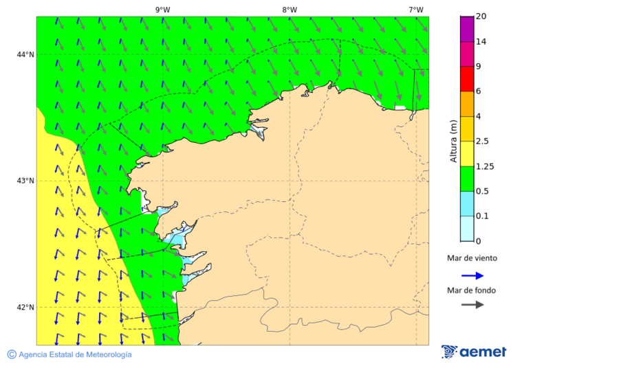 Kostaldeetako irudia asteazkena, 2025ko azaroak 19, ordua: 01:00