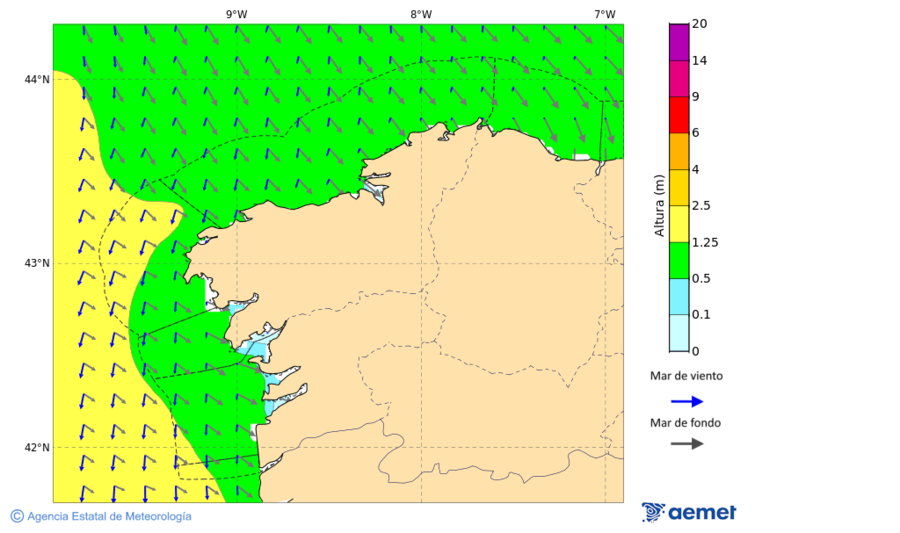 Kostaldeetako irudia asteazkena, 2025ko azaroak 19, ordua: 04:00