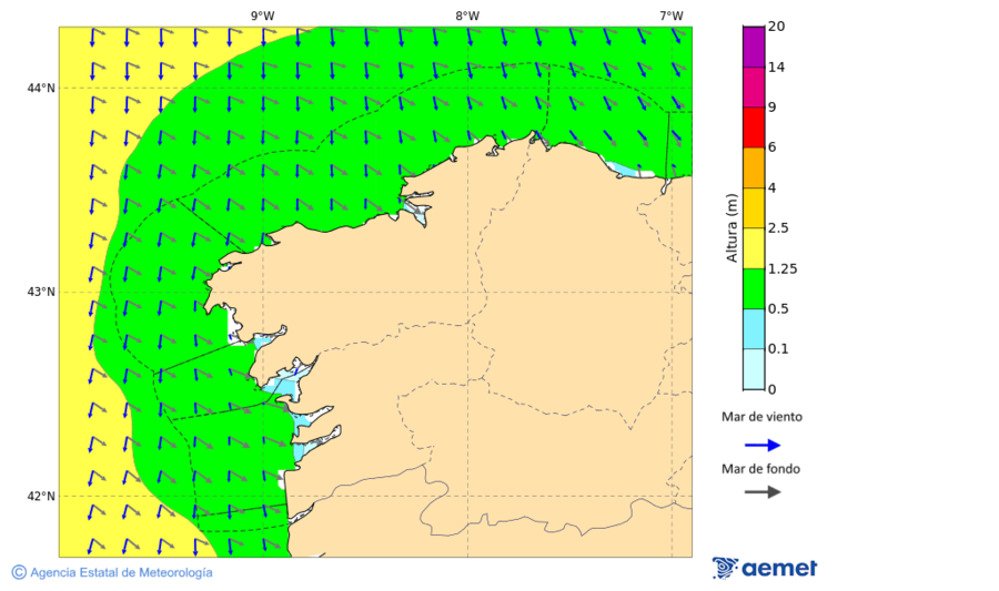 Kostaldeetako irudia asteazkena, 2025ko azaroak 19, ordua: 13:00