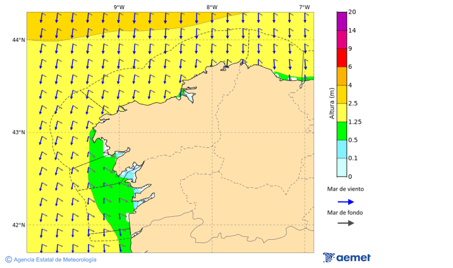 Kostaldeetako irudia asteazkena, 2025ko azaroak 19, ordua: 19:00