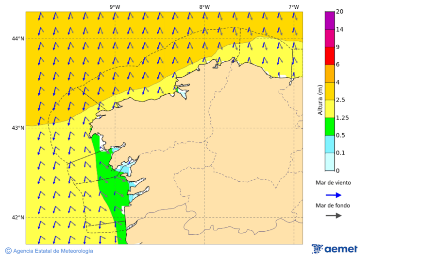 Kostaldeetako irudia asteazkena, 2025ko azaroak 19, ordua: 22:00