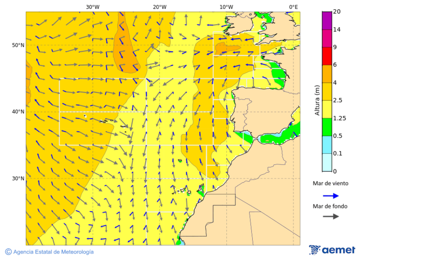 Oc�ano Atl�ntico al norte de 30� N&nbsp;jueves, 25 diciembre 2025 a las 21:00