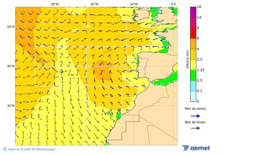 Oc�ano Atl�ntico al norte de 30� N&nbsp;s�bado, 27 diciembre 2025 a las 12:00