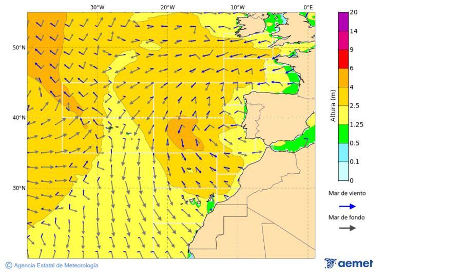 Oc�ano Atl�ntico al norte de 30� N&nbsp;s�bado, 27 diciembre 2025 a las 15:00